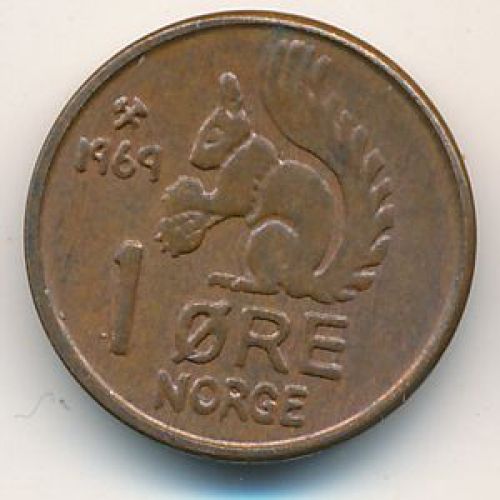 1 эре 1969 год. Норвегия