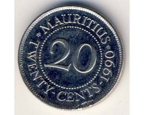 20 центов 1990 год Маврикий Сивусагур Рамгулам