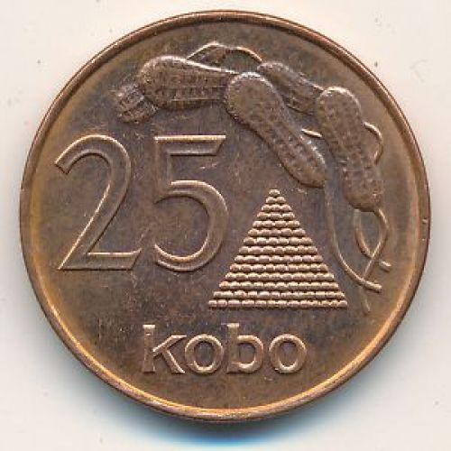 25 кобо 1991 год Нигерия. Арахис