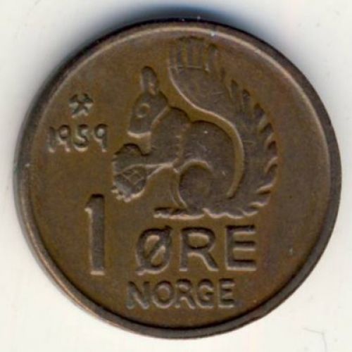 1 эре 1959 год. Норвегия