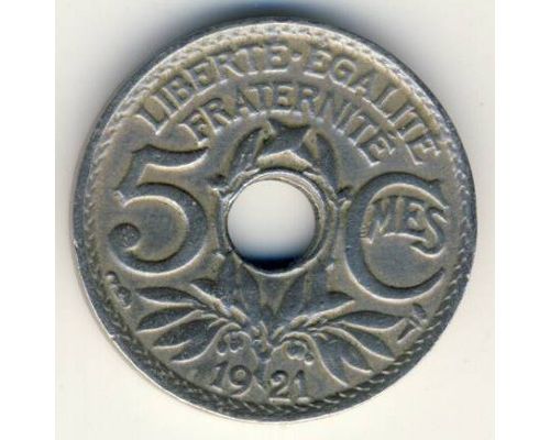 5 сентим 1921 год Франция (сантим)