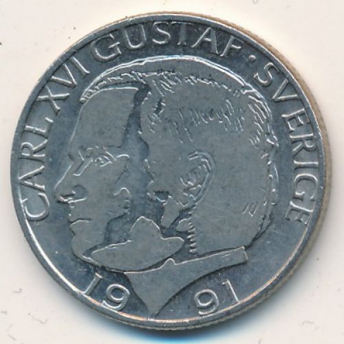 1 крона 1991 год. Швеция