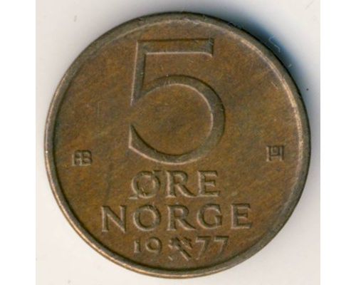 5 эре 1977 год Норвегия