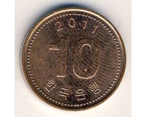 10 вон 2011 год Южная Корея