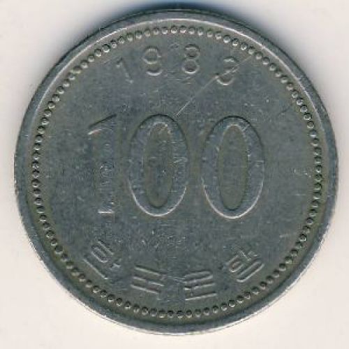 100 вон 1983 год. Южная Корея