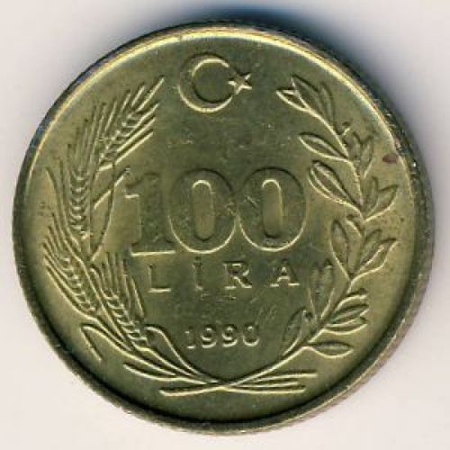 100 лир 1990 год Турция