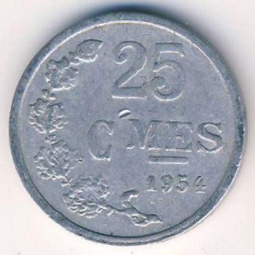 25 сантим 1954 год Люксембург