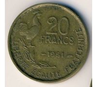 20 франков 1951 год Франция Петух