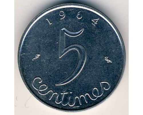 5 сентим 1964 год Франция (сантим)