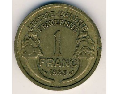 1 франк 1939 год Франция