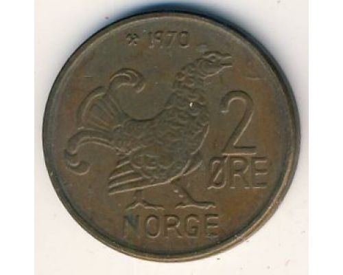 2 эре 1970 год Норвегия Шотландская куропатка