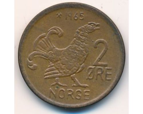 2 эре 1965 год Норвегия Шотландская куропатка