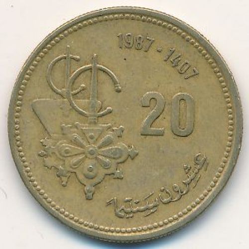 20 сантим 1987 год. Марокко