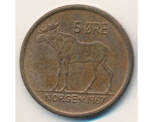 5 эре 1967 год Норвегия Лось