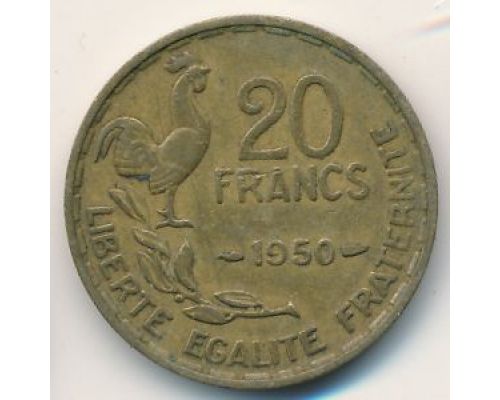 20 франков 1950 год Франция Петух