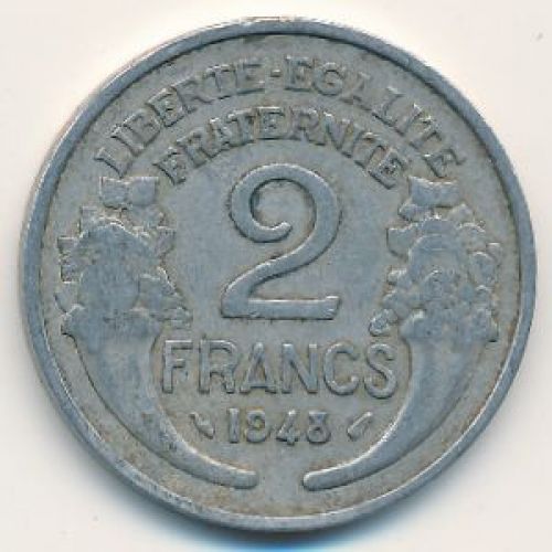 2 франка 1948 год. Франция