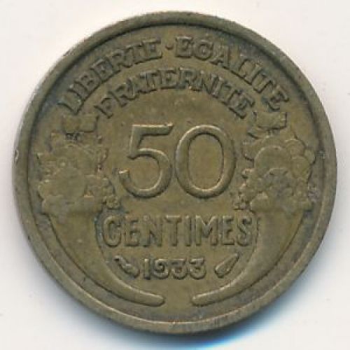 50 сентим 1933 год Франция (сантим)