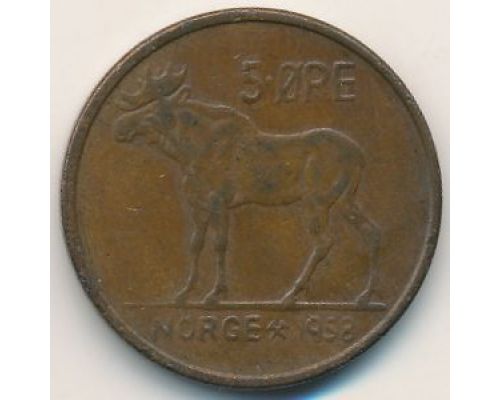 5 эре 1958 год Норвегия Лось