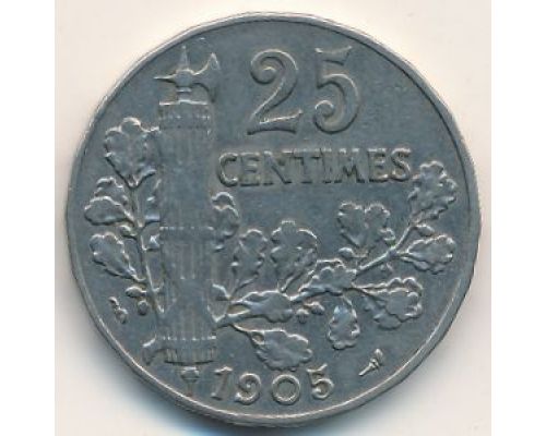 25 сентим 1905 год Франция (сантим)