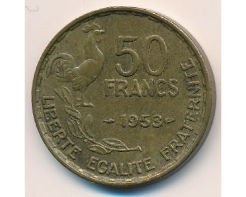 50 франков 1953 год Франция Петух