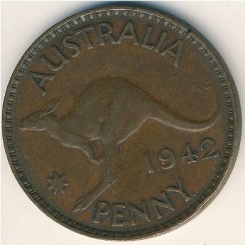 1 пенни 1942 год. Австралия. (p) Perth