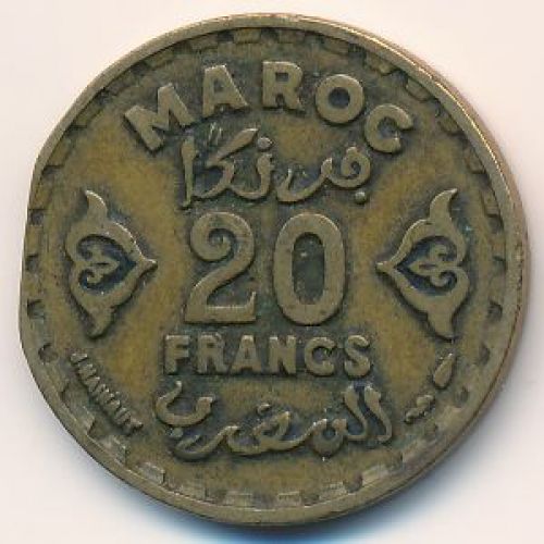 20 франков 1951 год. Марокко - 1371