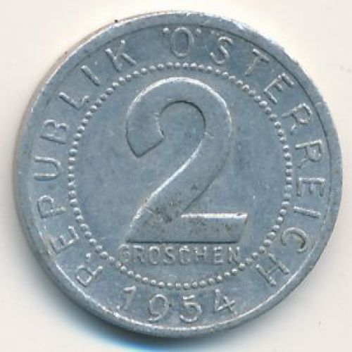 2 гроша 1954 год. Австрия.
