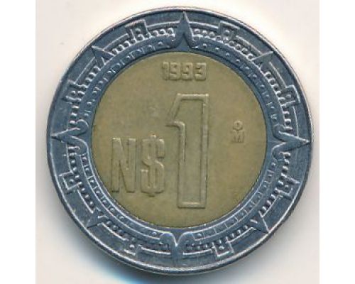1 новый песо 1993 год Мексика