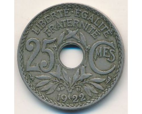 25 сентим 1922 год Франция (сантим)