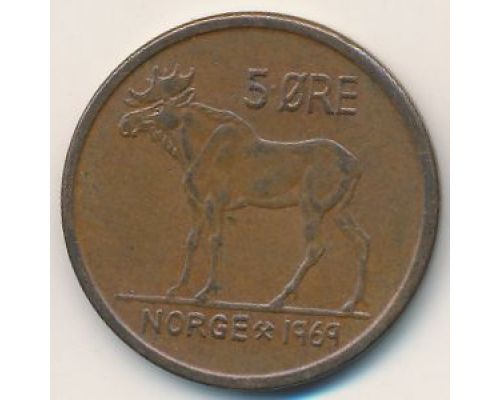 5 эре 1969 год Норвегия Лось