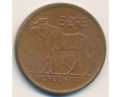 5 эре 1971 год Норвегия Лось