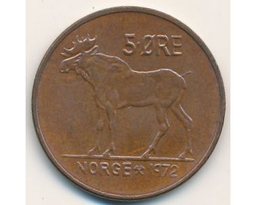 5 эре 1972 год Норвегия Лось