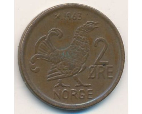 2 эре 1963 год Норвегия Шотландская куропатка