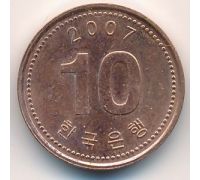 10 вон 2007 год Южная Корея