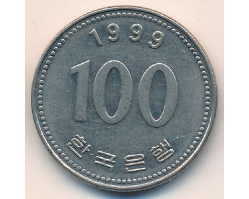 100 вон 1999 год Южная Корея