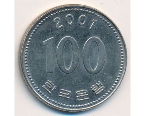 100 вон 2001 год Южная Корея