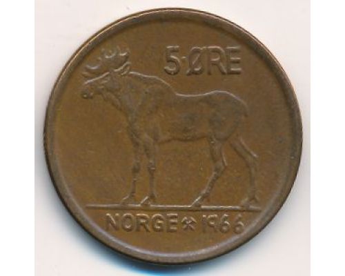5 эре 1966 год Норвегия Лось