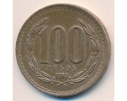 100 песо 1993 года Чили