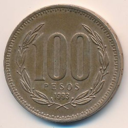100 песо 1993 года. Чили