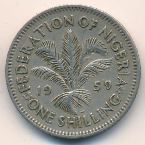 1 шиллинг 1959 год Британская Нигерия. Елизавета II