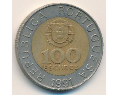 100 эскудо 1991 год Португалия Педро Нуниш