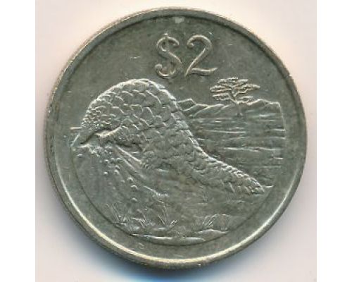2 доллара 1997 год Зимбабве Панголины