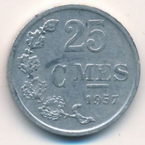 25 сантим 1957 год Люксембург