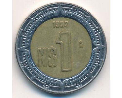1 новый песо 1992 год Мексика