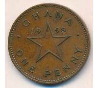 1 пенни 1958 год Гана Кваме Нкрума