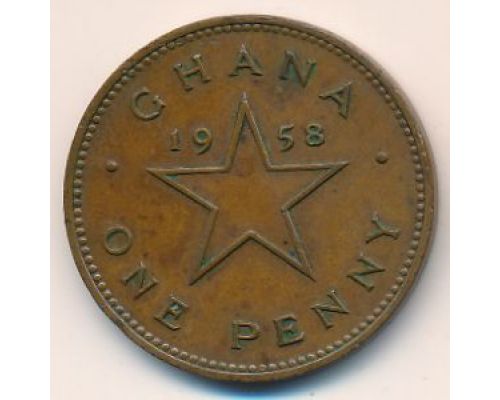 1 пенни 1958 год Гана Кваме Нкрума