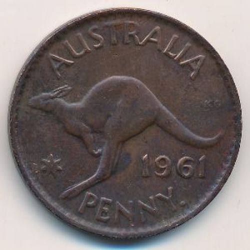 1 пенни 1961 год. Австралия. (p) Perth