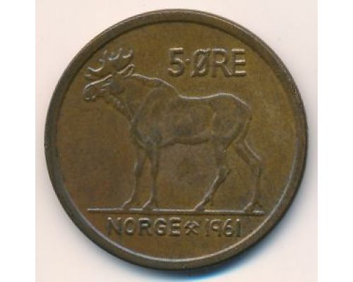 5 эре 1961 год Норвегия Лось