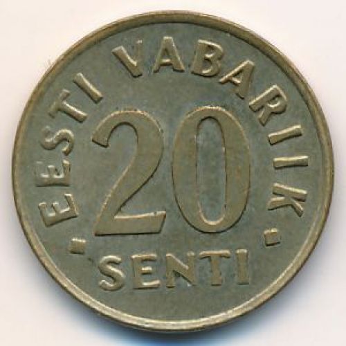 20 сентов 1992 год Эстония