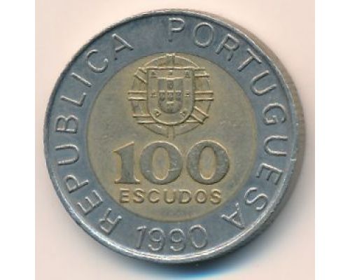 100 эскудо 1990 год Португалия Педро Нуниш